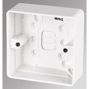 MK Logic Plus 1-Gang Surface Pattress Back Box 30mm 1 MK Logic Plus 1-Gang Surface Pattress Back Box 30mm