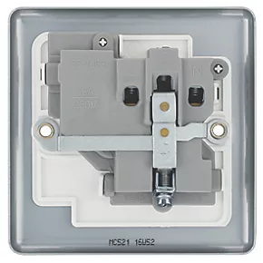 British General 13A 1-Gang DP Switched Metal Clad Power Socket with White Inserts 5 British General 13A 1-Gang DP Switched Metal Clad Power Socket with White Inserts - Image 5