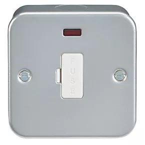 Knightsbridge M6000N 13A Unswitched Metal Clad Fused Spur with LED with White Inserts 2 Knightsbridge M6000N 13A Unswitched Metal Clad Fused Spur with LED with White Inserts - Image 2