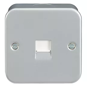 Knightsbridge M7300 Metal Clad Telephone Master Socket Grey with White Inserts 2 Knightsbridge M7300 Metal Clad Telephone Master Socket Grey with White Inserts - Image 2