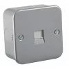 Knightsbridge M7300 Metal Clad Telephone Master Socket Grey with White Inserts