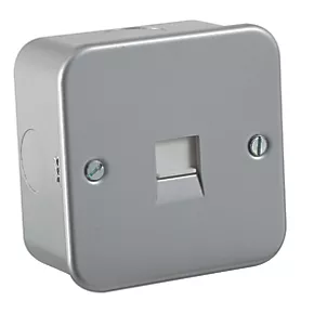 Knightsbridge M7300 Metal Clad Telephone Master Socket Grey with White Inserts 1 Knightsbridge M7300 Metal Clad Telephone Master Socket Grey with White Inserts