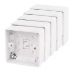 LAP 1-Gang Surface Pattress Back Box 28mm 5 Pack