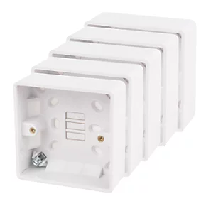 LAP 1-Gang Surface Pattress Back Box 28mm 5 Pack 1 LAP 1-Gang Surface Pattress Back Box 28mm 5 Pack