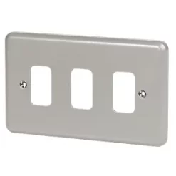 MK Grid Plus 3-Module Grid Faceplate Grey