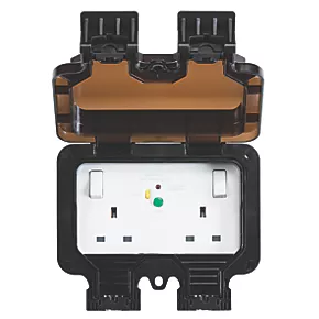 Knightsbridge OP9RCD IP66 13A 2-Gang DP Weatherproof Outdoor Switched Passive RCD Socket 2 Knightsbridge OP9RCD IP66 13A 2-Gang DP Weatherproof Outdoor Switched Passive RCD Socket - Image 2