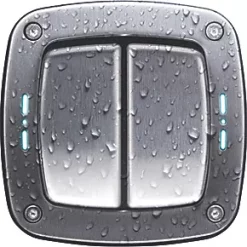 British General IP66 20A 2-Gang 2-Way Weatherproof Outdoor Switch with LED -Cheap Back Boxes Store 225XH A3