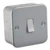 Knightsbridge M1200 10AX 1-Gang Intermediate-Way Metal Clad Intermediate Switch with White Inserts