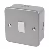 10AX 1-Gang 2-Way Metal Clad Switch with White Inserts 3 10AX 1-Gang 2-Way Metal Clad Switch with White Inserts -Cheap Back Boxes Store 33685 P