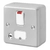 MK Metal-Clad Plus 13A Switched Metal Clad Fused Spur & Flex Outlet with Neon with White Inserts -Cheap Back Boxes Store 389JR P