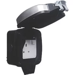 British General IP66 13A 1-Gang SP Weatherproof Outdoor Switched Socket