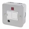 13A Switched Metal Clad Fused Spur & Flex Outlet with Neon with White Inserts 6 13A Switched Metal Clad Fused Spur & Flex Outlet with Neon with White Inserts -Cheap Back Boxes Store 40906 P