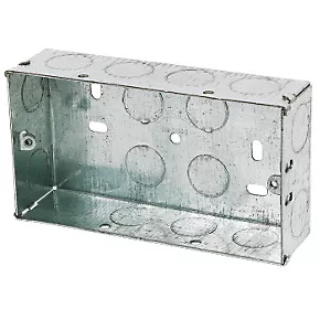 Appleby 2-Gang Galvanised Steel Knockout Box 35mm 1 Appleby 2-Gang Galvanised Steel Knockout Box 35mm