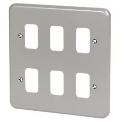 MK Grid Plus 6-Module Grid Faceplate Grey