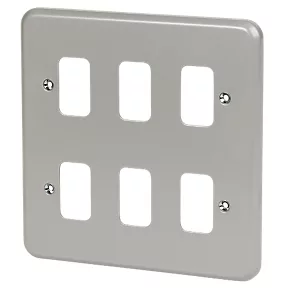 MK Grid Plus 6-Module Grid Faceplate Grey 1 MK Grid Plus 6-Module Grid Faceplate Grey