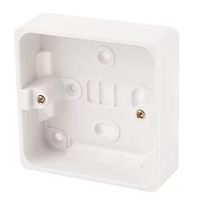 Crabtree Capital 1-Gang Surface Pattress Knockout Box 29mm 1 Crabtree Capital 1-Gang Surface Pattress Knockout Box 29mm