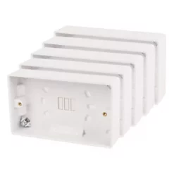LAP 2-Gang Surface Pattress Back Box 28mm 5 Pack