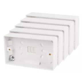 LAP 2-Gang Surface Pattress Back Box 28mm 5 Pack 1 LAP 2-Gang Surface Pattress Back Box 28mm 5 Pack