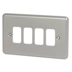 MK Grid Plus 4-Module Grid Faceplate Grey