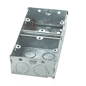 Appleby 1 + 1-Gang Galvanised Steel Knockout Box 35mm 2 Appleby 1 + 1-Gang Galvanised Steel Knockout Box 35mm - Image 2