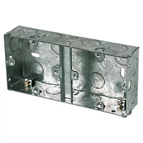 Appleby 1 + 1-Gang Galvanised Steel Knockout Box 35mm 1 Appleby 1 + 1-Gang Galvanised Steel Knockout Box 35mm
