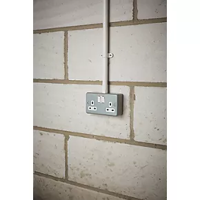 MK Metalclad Plus 13A 2-Gang DP Switched Metal Clad Plug Socket with White Inserts 2 MK Metalclad Plus 13A 2-Gang DP Switched Metal Clad Plug Socket with White Inserts - Image 2