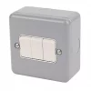 MK Metalclad Plus 10AX 3-Gang 2-Way Metal Clad Light Switch with White Inserts -Cheap Back Boxes Store 56798 P