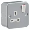 Knightsbridge MR7000 13A 1-Gang DP Switched Metal Clad Metal Clad Socket with White Inserts 8 Knightsbridge MR7000 13A 1-Gang DP Switched Metal Clad Metal Clad Socket with White Inserts -Cheap Back Boxes Store 647VF P