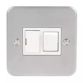 13A Switched Metal Clad Fused Spur & Flex Outlet with White Inserts 2 13A Switched Metal Clad Fused Spur & Flex Outlet with White Inserts - Image 2