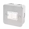 13A Switched Metal Clad Fused Spur & Flex Outlet with White Inserts -Cheap Back Boxes Store 66454 P