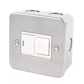 13A Switched Metal Clad Fused Spur & Flex Outlet with White Inserts 1 13A Switched Metal Clad Fused Spur & Flex Outlet with White Inserts