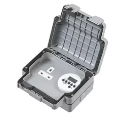 MK IP66 13A 1-Gang Weatherproof Outdoor Unswitched Digital Timer Socket