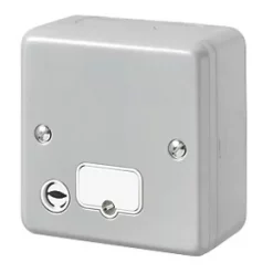 MK Metal-Clad Plus 13A Unswitched Metal Clad Fused Spur & Flex Outlet with White Inserts