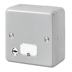 MK Metal-Clad Plus 13A Unswitched Metal Clad Fused Spur & Flex Outlet with White Inserts 1 MK Metal-Clad Plus 13A Unswitched Metal Clad Fused Spur & Flex Outlet with White Inserts