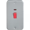 Knightsbridge M8332N 45A 2-Gang DP Metal Clad Cooker Switch with LED with White Inserts -Cheap Back Boxes Store 724VF P