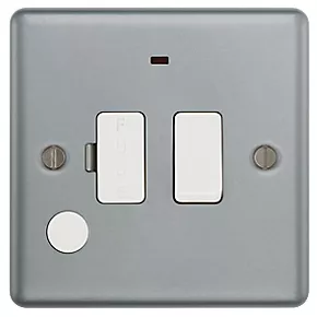 British General 13A Switched Metal Clad Fused Spur & Flex Outlet with LED with White Inserts 2 British General 13A Switched Metal Clad Fused Spur & Flex Outlet with LED with White Inserts - Image 2