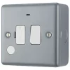 British General 13A Switched Metal Clad Fused Spur & Flex Outlet with LED with White Inserts