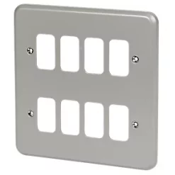 MK Grid Plus 8-Module Grid Faceplate Grey