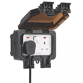 Knightsbridge OP9N IP66 13A 2-Gang DP Weatherproof Outdoor Switched Socket 3 Knightsbridge OP9N IP66 13A 2-Gang DP Weatherproof Outdoor Switched Socket - Image 3
