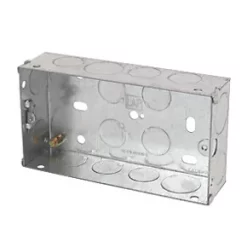 LAP 2-Gang Galvanised Steel Installation Boxes 35mm 10 Pack