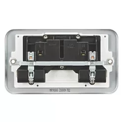 Knightsbridge MR9000 13A 2-Gang DP Switched Metal Clad Metal Clad Socket with White Inserts 6 Knightsbridge MR9000 13A 2-Gang DP Switched Metal Clad Metal Clad Socket with White Inserts -Cheap Back Boxes Store 919VF A2