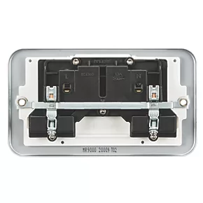Knightsbridge MR9000 13A 2-Gang DP Switched Metal Clad Metal Clad Socket with White Inserts 3 Knightsbridge MR9000 13A 2-Gang DP Switched Metal Clad Metal Clad Socket with White Inserts - Image 3