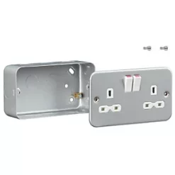 Knightsbridge MR9000 13A 2-Gang DP Switched Metal Clad Metal Clad Socket with White Inserts 7 Knightsbridge MR9000 13A 2-Gang DP Switched Metal Clad Metal Clad Socket with White Inserts -Cheap Back Boxes Store 919VF A3