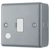 British General 13A Unswitched Metal Clad Fused Spur & Flex Outlet with White Inserts